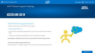 
                            5. Intel® Premier Support: Access and Login