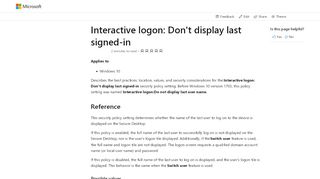 
                            11. Interactive logon Don't display last signed-in …