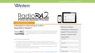
                            6. Interested in becoming a Lutron RadioRA 2 Dealer?