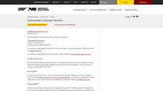 
                            7. Intermodal Customer Service | Contact | Intermodal ... - Norfolk Southern