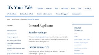 
                            2. Internal Applicants | It's Your Yale