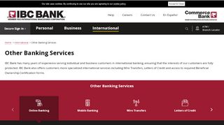 
                            5. International Banking | IBC Bank Personal Banking Features