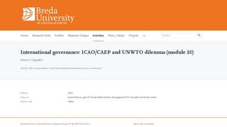 
                            9. International governance: ICAO/CAEP and UNWTO dilemma (module ...