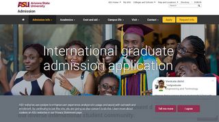 
                            8. International graduate admission application | Admission | ASU