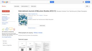 
                            6. International Journal of McLuhan Studies 2012-13: Education ...