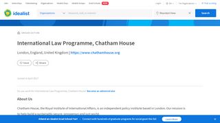 
                            8. International Law Programme, Chatham House - Idealist