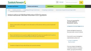 
                            4. International Skilled Worker EOI System | Saskatchewan ...