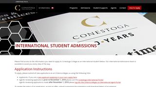 
                            2. International Student Admissions | Conestoga College