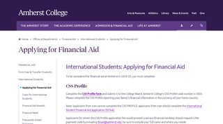 
                            8. International Students | Applying for Financial Aid | Amherst College