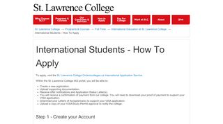 
                            9. International Students - How To Apply: St. Lawrence College ...