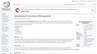 
                            2. International University of Management - Wikipedia