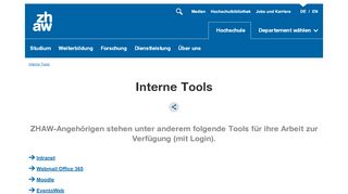 
                            7. Interne Tools | ZHAW Zürcher Hochschule für …