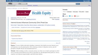 
                            9. Internet Access Influences Community Clinic Portal Use - NCBI