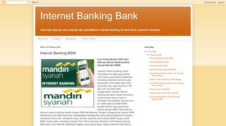 
                            2. Internet Banking Bank: Internet Banking BSM