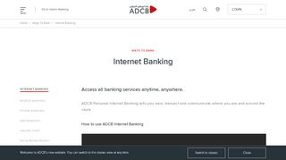 
                            4. Internet Banking & Online Banking Services UAE - ADCB