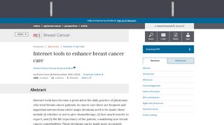 
                            4. Internet tools to enhance breast cancer care | npj Breast Cancer