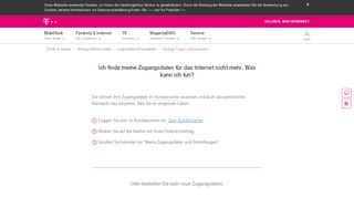 
                            1. Internet-Zugangsdaten | Telekom Hilfe