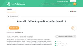 
                            4. Internship Online Shop and Production ... - meinpraktikum.de