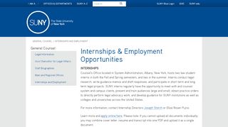 
                            7. Internships and Employment - SUNY