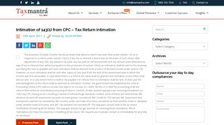 
                            7. Intimation of 143(1) from CPC - Tax Return intimation ...