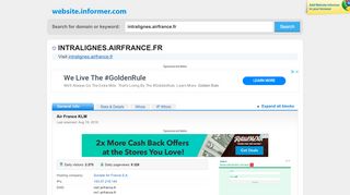 
                            7. intralignes.airfrance.fr at WI. Air France KLM - Website Informer