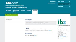 
                            4. Intranet – Institute of Integrative Biology | ETH …