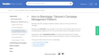 
                            1. Intro to Backstage: Taboola's Campaign Management Platform