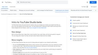 
                            7. Intro to YouTube Studio beta - YouTube Help