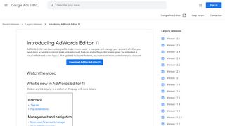 
                            8. Introducing AdWords Editor 11 - Google Ads Editor Help