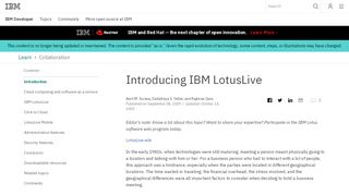 
                            6. Introducing IBM LotusLive