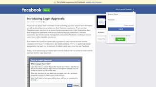 
                            2. Introducing Login Approvals | Facebook