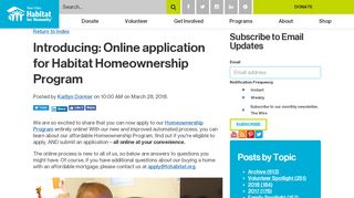 
                            9. Introducing: Online application for Habitat Homeownership Program