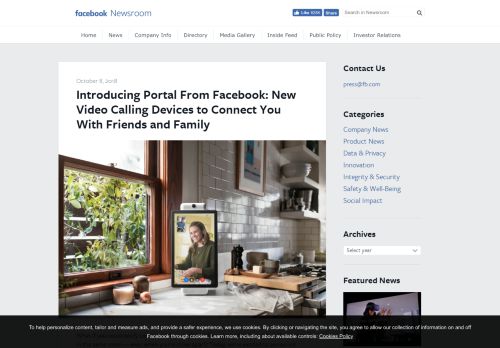 
                            8. Introducing Portal From Facebook: New Video Calling Devices