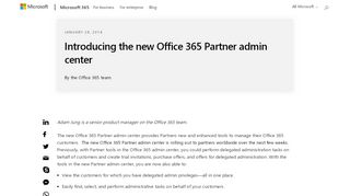 
                            4. Introducing the new Office 365 Partner admin center - Microsoft