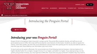 
                            1. Introducing the Penguin Portal | YSU