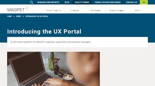 
                            1. Introducing the UX Portal | WAGPET