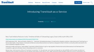 
                            5. Introducing TransVault-as-a-Service - TransVault