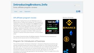 
                            4. IntroducingBrokers.Info - XM affiliate program review
