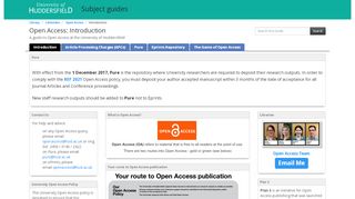 
                            6. Introduction - Open Access - LibGuides at University of Huddersfield