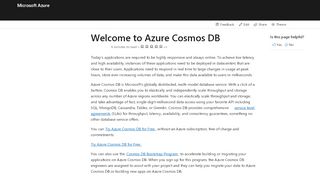 
                            11. Introduction to Azure Cosmos DB | Microsoft Docs