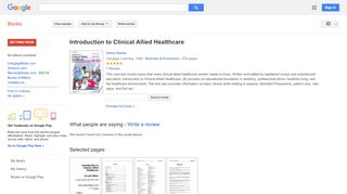 
                            9. Introduction to Clinical Allied Healthcare - Google Books Result