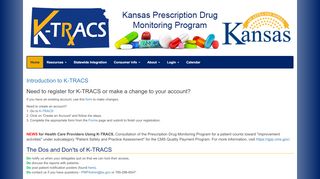 
                            1. Introduction to K-TRACS - Kansas Board of Pharmacy
