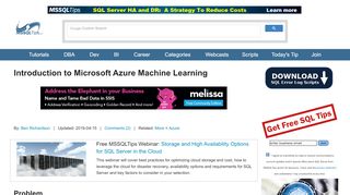 
                            7. Introduction to Microsoft Azure Machine Learning - MS SQL Tips