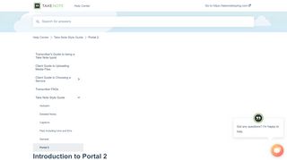 
                            1. Introduction to Portal 2 - Take Note Help Center