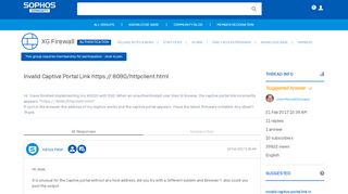 
                            3. Invalid Captive Portal Link… - Sophos Community