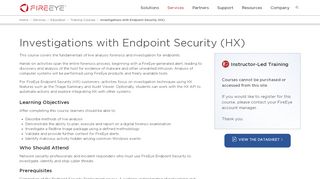 
                            4. Investigations with Endpoint Security (HX)Training | FireEye