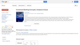 
                            9. Investment Banking:Concepts, Analysis & Cases