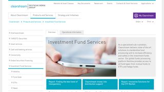 
                            6. Investment Fund Services - Clearstream