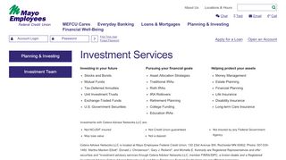 
                            7. Investment Services - Mayo Employees Federal …