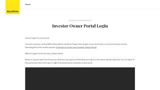 
                            3. Investor Owner Portal Login - Property Management - Ray White ...